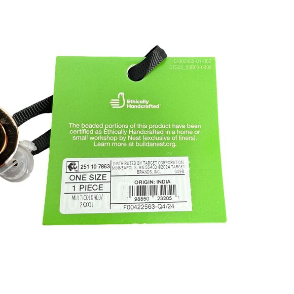 Kate Spade New York GOING TO TARGET Beaded Clutch Red White Cotton Pockets NWT - Picture 9 of 12